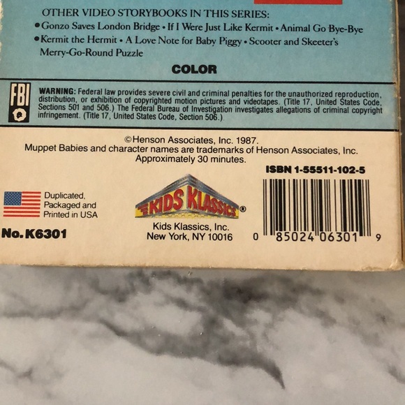 Muppet Babies Video Storybook Vol. 1 VHS Kermit the Frog - Picture 4 of 5